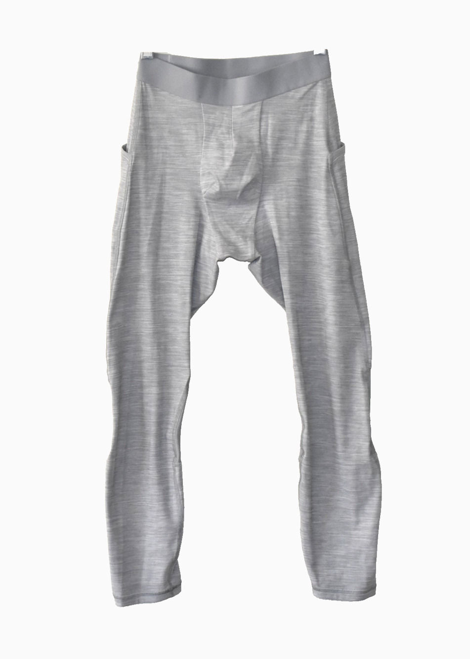 A5 NEW LULULEMON Mens Heathered Grey Side Drop Pockets Tights Pants Size S